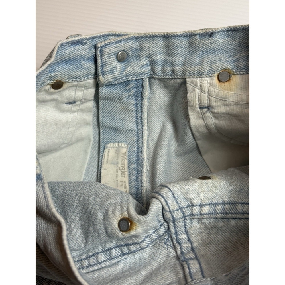 Vintage 80/90s Wrangler Mom Light Wash Jean Shorts 5/6 High Waist Retro MADE USA - Picture 7 of 7